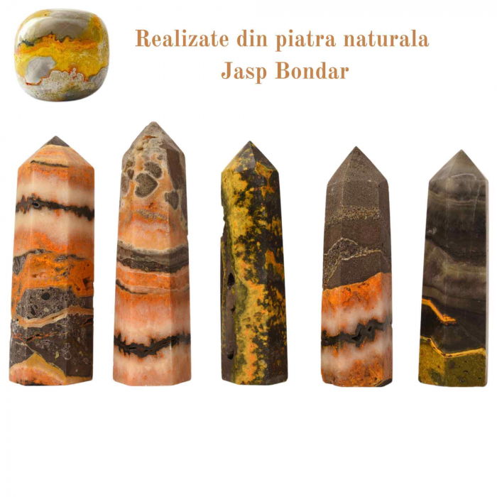 Turn din cristal natural unicat Jasp Bondar 8-9 cm - Protectie si echilibru [2]