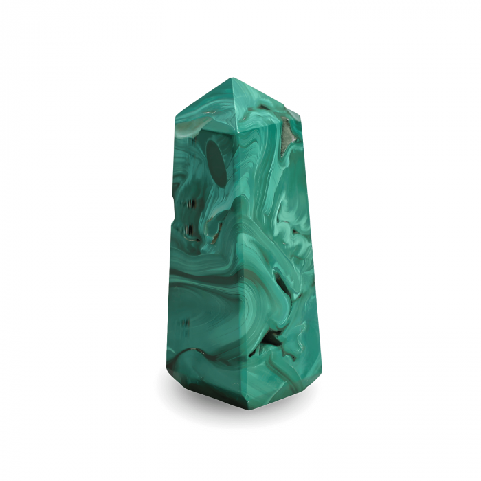 Turnulet 4 fete din Malachit H = 6-7 cm latime 2-2.5 cm 85-100 gr - Concentrare Energetica și Protectie [1]