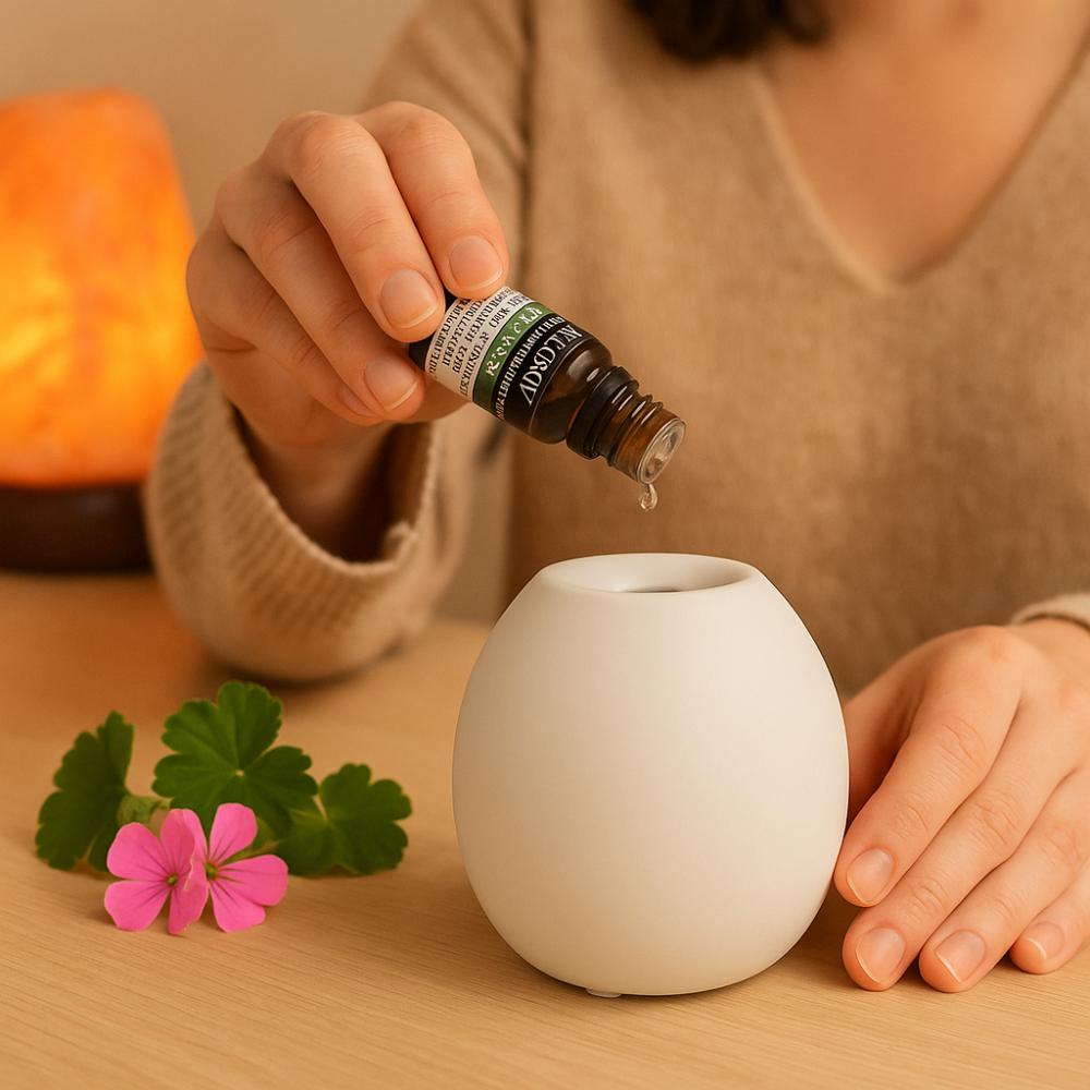 Ulei esențial organic Geranium 10 ml (Pelargonium graveolens) – floral, echilibrant, pentru difuzor & masaj diluat [2]