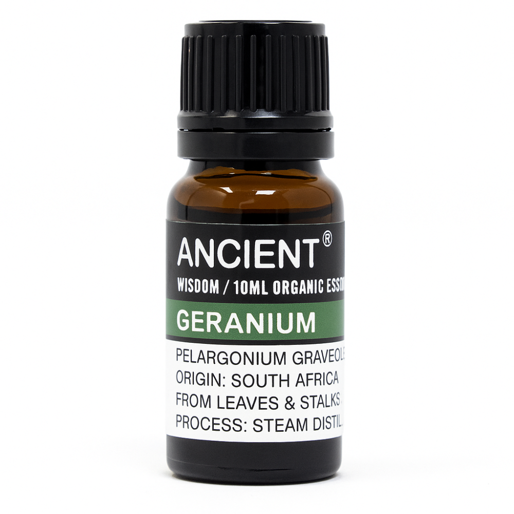 Ulei esențial organic Geranium 10 ml (Pelargonium graveolens) – floral, echilibrant, pentru difuzor & masaj diluat [1]