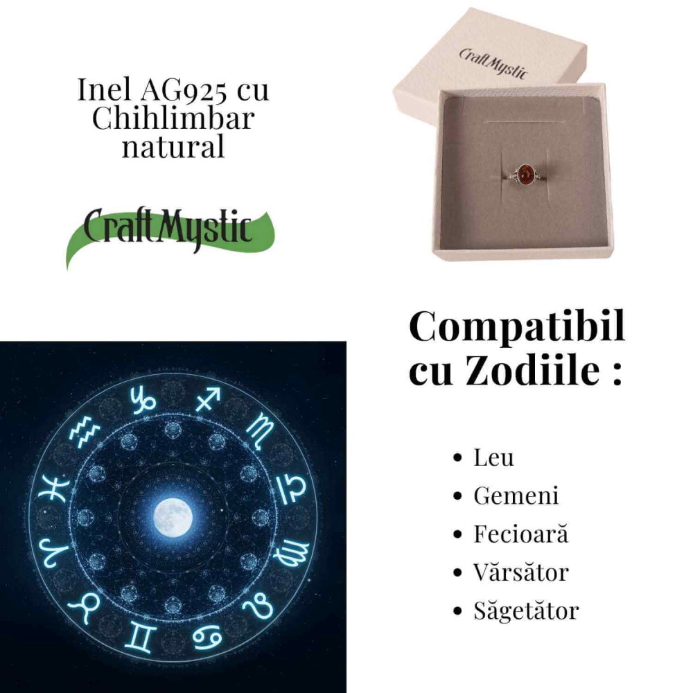 Inel din Argint 925 cu Chihlimbar Natural – Eleganta Calda si Echilibru [4]