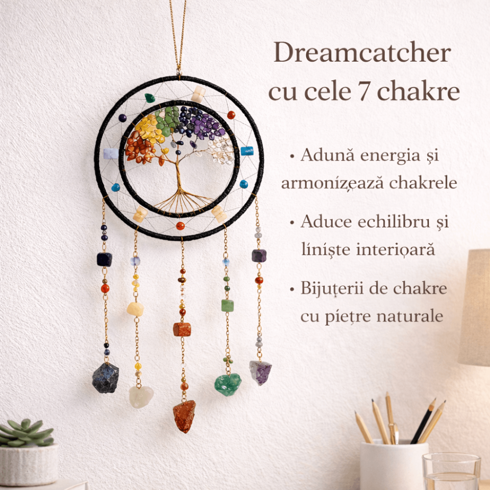 Dreamcatcher cu cele 7 chakre – un simbol al armoniei interioare si al protectiei spatiului personal [5]