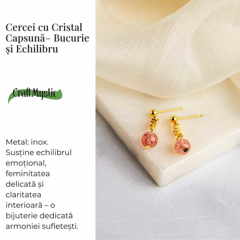 Vibratie de Iubire si Gratie – Cercei cu Cristal Capsuna [3]