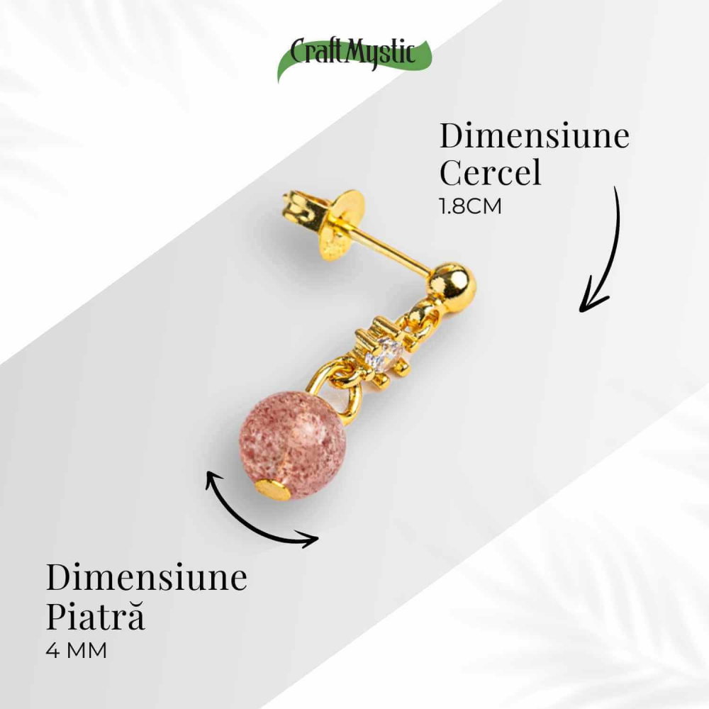 Vibratie de Iubire si Gratie – Cercei cu Cristal Capsuna [4]