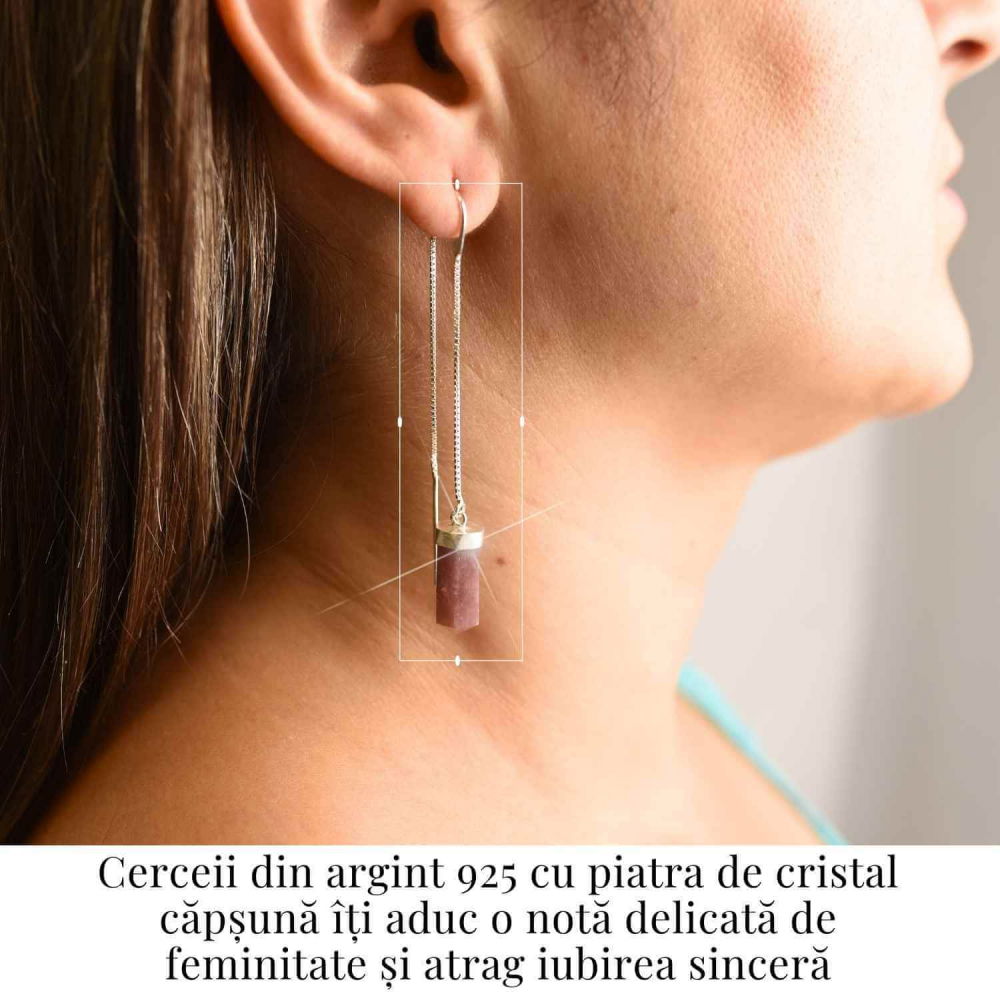 Energie a Inimii si Armonie – Cercei Argint 925 cu Cristal Capsuna [3]