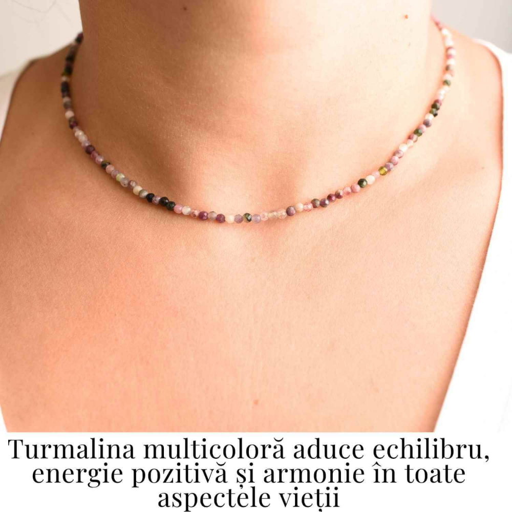 Energie si Armonie – Colier din Argint 925 cu Turmalina Multicolora Fatetata [2]