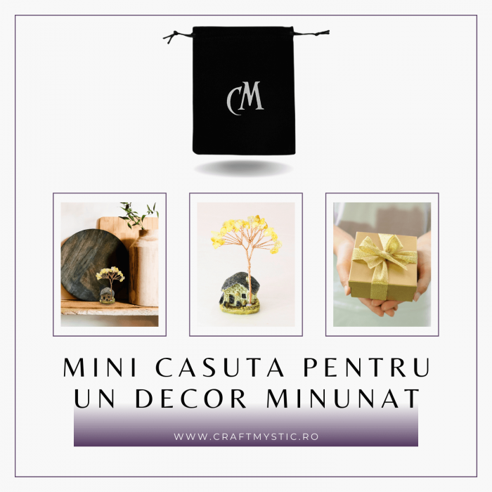 Mini Casa cu ramura din Citrin Natural , Arbore de Energie Spirituala Reiki, pentru Decoratiuni de Birou si Acasa [8]