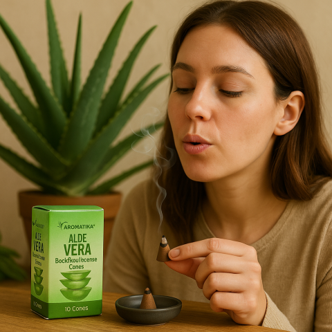10 Conuri Aromatika Backflow Incense – Aloe Vera [1]