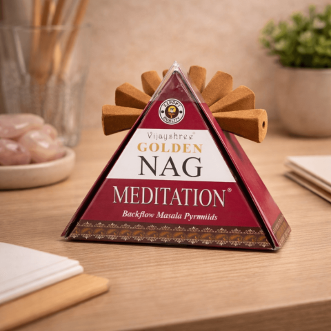 Conuri Parfumate Backflow Golden Nag Meditation – Piramida Sacra pentru Liniste si Claritate [3]
