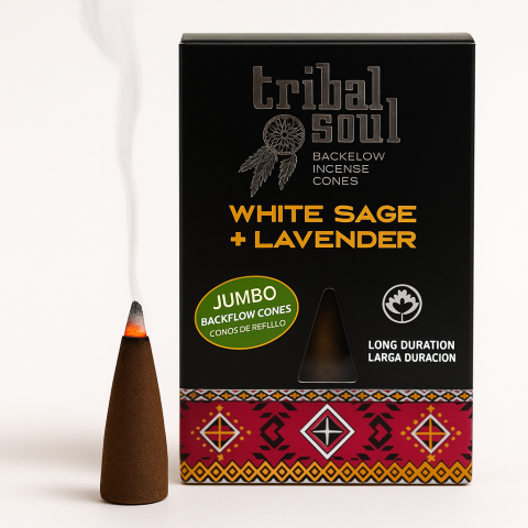 10 Conuri Tribal Soul Backflow Incense – Salvie si Lavanda [2]
