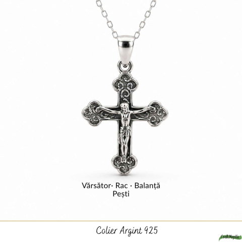 Colier Cruce cu Isus din Argint 925 – Protectie Spirituala si Credinta [4]