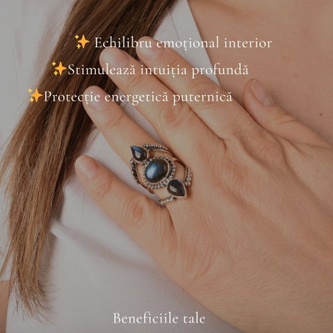 Inel argint 925 cu Labradorit floare – protectie si mister feminin [2]