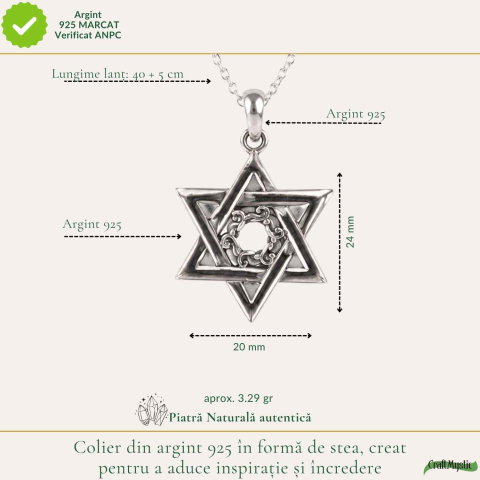 Colier Merkaba din Argint 925 – Protectie Spirituala si Echilibru Energetic [3]