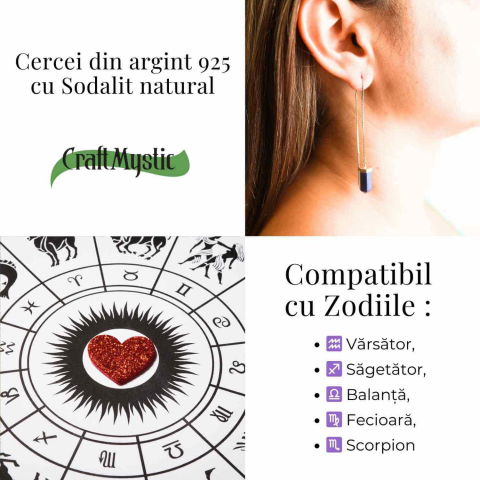 Cercei lungi din argint 925 cu sodalit – Liniste si claritate [3]