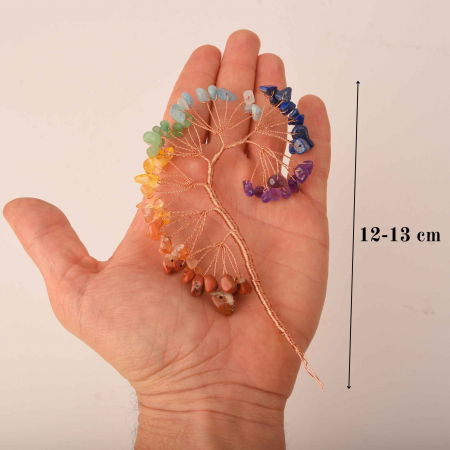 Ramura pentru creare copaci cu cristale semipretioase cu 7 mini ramuri fiecare cu 9 pietre polisate  - Pentru proiecte DIY, decor, Feng Shui [3]