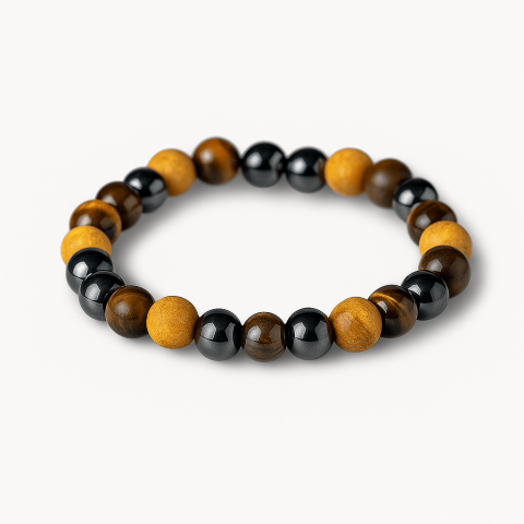 Incredere si Curaj - Alchimia Protectiei – Bratara cu Cristale Radacina si Palo Santo Purificator