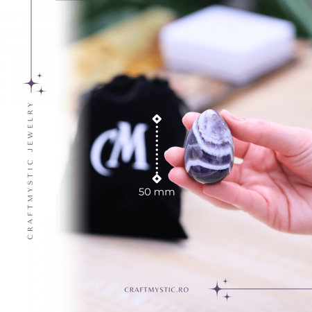 Ou Handmade de 50mm din Piatra Naturală de Ametist Chevron [1]