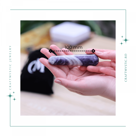 Bagheta de Masaj 10 cm din Ametist Chevron Natural [1]