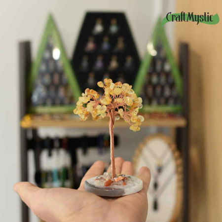 Copacel 12 cm din cristale semipretioase Citrin si baza de agat - Aduce claritate mentala, prosperitate, securitate [5]