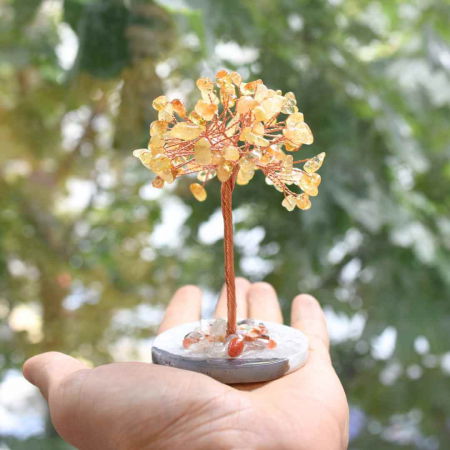 Copacel 12 cm din cristale semipretioase Citrin si baza de agat - Aduce claritate mentala, prosperitate, securitate [7]