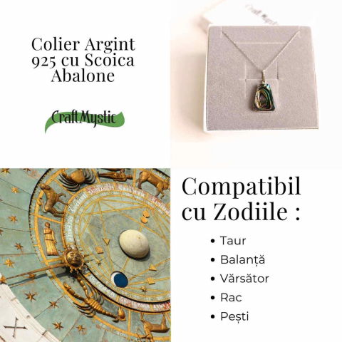 Echilibru si Stralucire Naturala – Colier Rotund cu Scoica Abalone si Argint 925 [3]