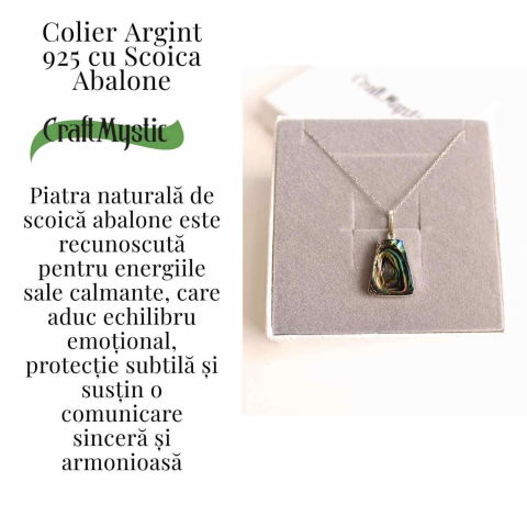 Echilibru si Stralucire Naturala – Colier Rotund cu Scoica Abalone si Argint 925 [2]
