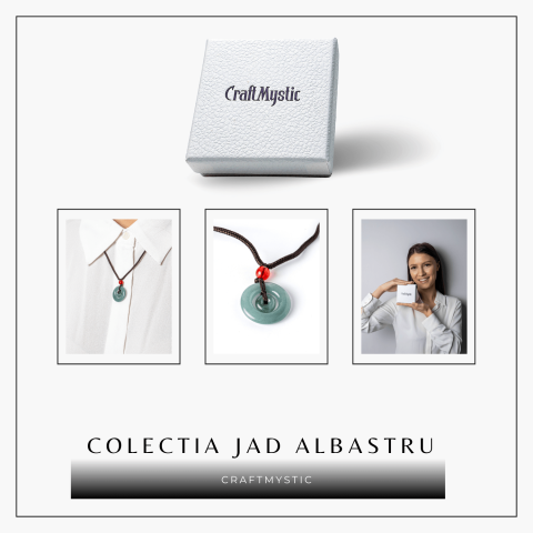 Liniste si Protectie – Colier Talisman Peace Lock din Jad Albastru de Guatemala [7]