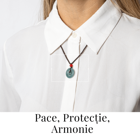 Liniste si Protectie – Colier Talisman Peace Lock din Jad Albastru de Guatemala [1]