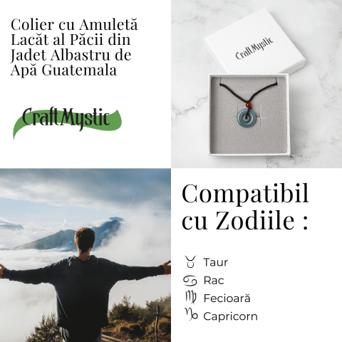 Liniste si Protectie – Colier Talisman Peace Lock din Jad Albastru de Guatemala [4]