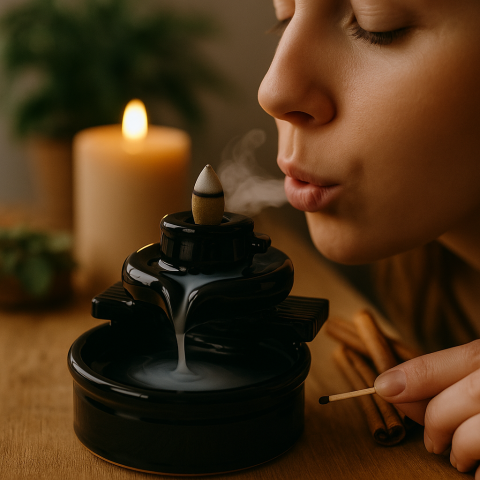 Suport pentru Conuri Backflow Zen Flow – Design Minimalist [2]