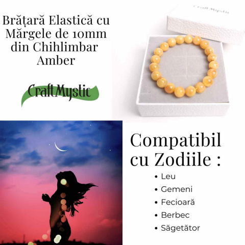 Bratara 10mm Chihlimbar Galben – Energie pozitiva si protectie naturala [3]
