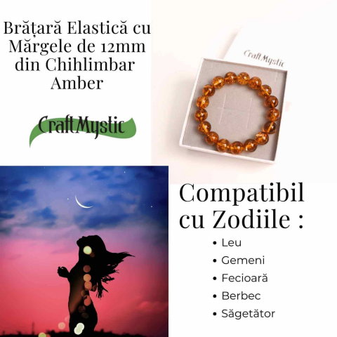 Bratara elastica 12 mm Chihlimbar – Energie si protectie naturala [3]