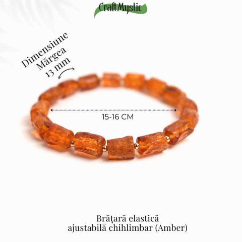 Bratara cu margele ovale 13mm de chihlimbar – Protectie si energie [3]