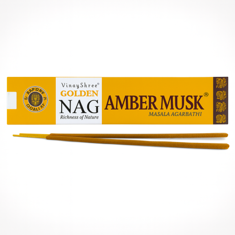 Betisoare Parfumate Golden Nag Amber Musk – Arome Calde, Confort si Atmosfera Sacra [0]