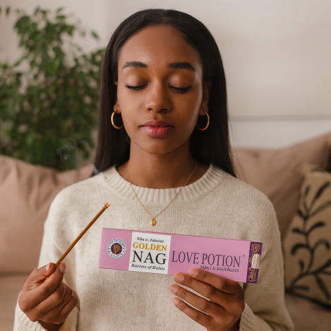 Betisoare Parfumate Golden Nag Love Potion – Aroma Atracției, Magiei si Conexiunii [1]