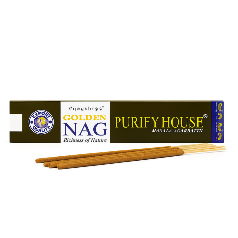 Palo Santo, Salvie și Bețișoare - Betisoare Parfumate Golden Nag Purify House – Aromă de Curatare, Claritate si Armonie in Spatiu