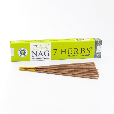 Palo Santo, Salvie și Bețișoare - Betisoare Parfumate Golden Nag 7 Herbs – Aroma Sacra, Curatare Energetica si Armonie Naturala