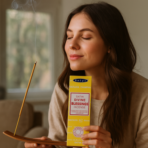 Betisoare parfumate Satya Divine Blessing – aroma sacra pentru meditatie si relaxare [2]