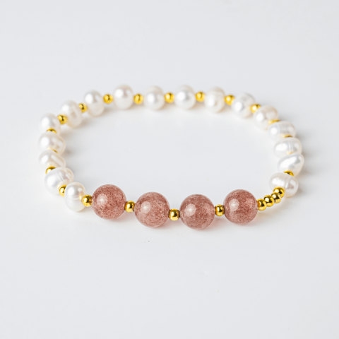 Rac - Echilibru Emotional si Puritate – Bratara cu Perle si Cristal capsuna