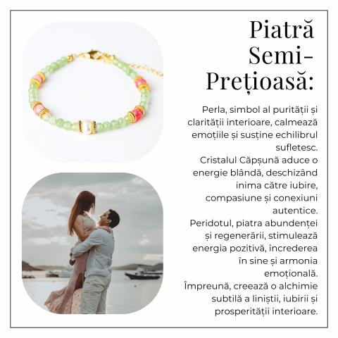 Prosperitate si Feminitate – Bratara cu Cristale de Peridot si Perla [5]