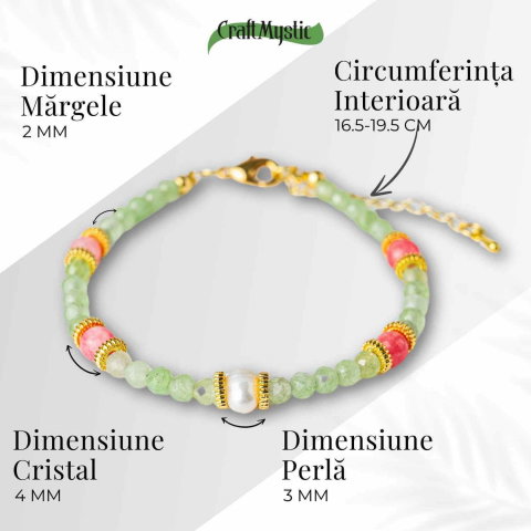 Prosperitate si Feminitate – Bratara cu Cristale de Peridot si Perla [3]