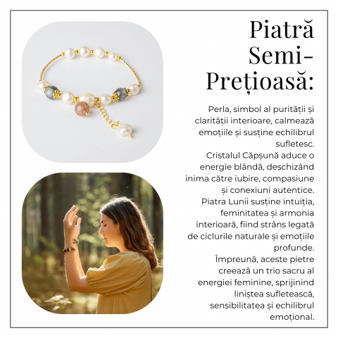 Energie Feminina– Bratara cu Perle, Piatra lunii si Cristal Capsuna [5]