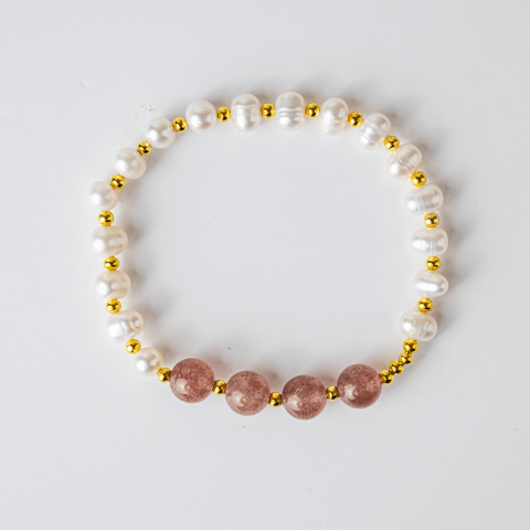 Echilibru Emotional si Puritate – Bratara cu Perle si Cristal capsuna [8]