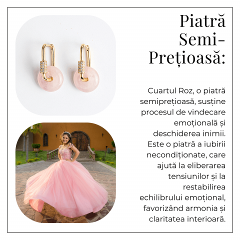 Feminitate si Echilibru – Cercei cu Cuart Roz si Model Pi [5]