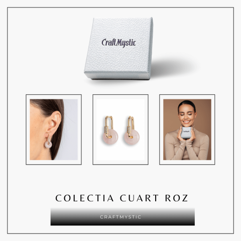 Feminitate si Echilibru – Cercei cu Cuart Roz si Model Pi [7]