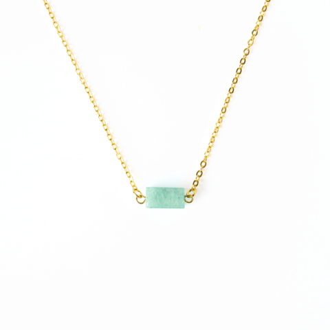 Calm si Echilibru – Colier cu Pandantiv Hexagonal din Amazonit Natural pe Lant de Cupru [8]
