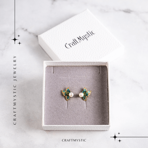 Eleganta care zboara – Cercei cu perla naturala si pasarele aurii [7]