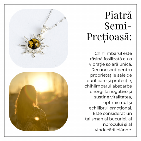 Puterea soarelui – Colier solar din argint 925 cu chihlimbar natural [6]