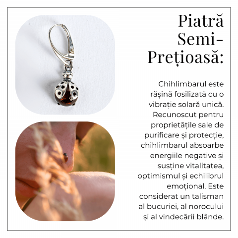 Buburuze Solare – Cercei cu chihlimbar natural si montura din argint 925 [5]