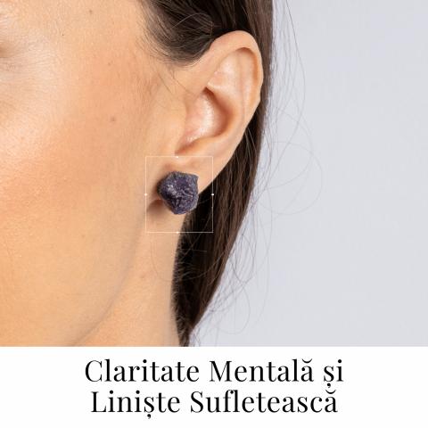Bijuterie pentru Liniste Interioara – Cercei cu Cristal Ametist [1]